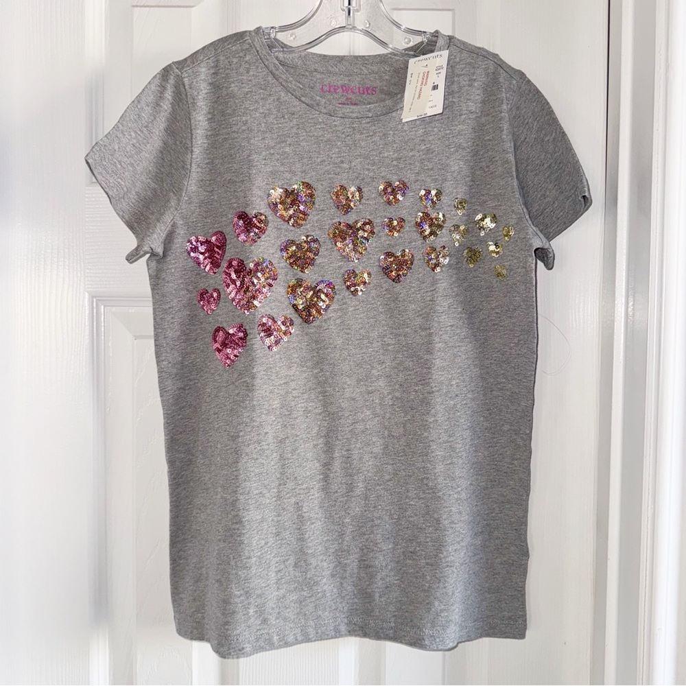 {Crewcuts} Ombre Sequin Heart T-Shirt